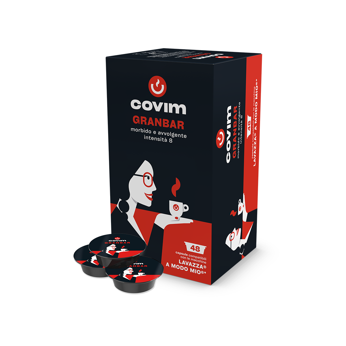 96 Capsule Compatibili Lavazza A Modo Mio Covim Granbar
