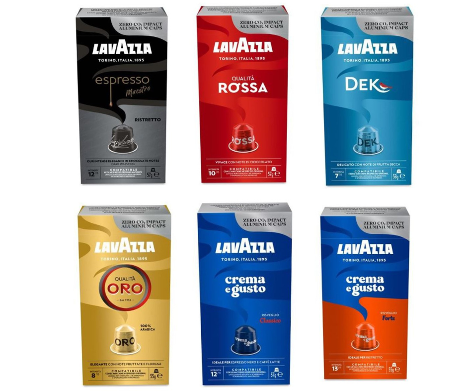 Kit Assaggio 60 Capsule Lavazza Compatibili Nespresso - 6 Blend in 1 Confezione