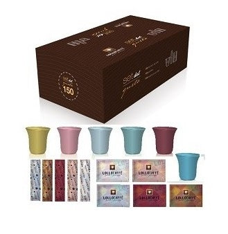 Kit Bar Lollo: 100 Palette + 100 Bicchieri + 100 Zucchero